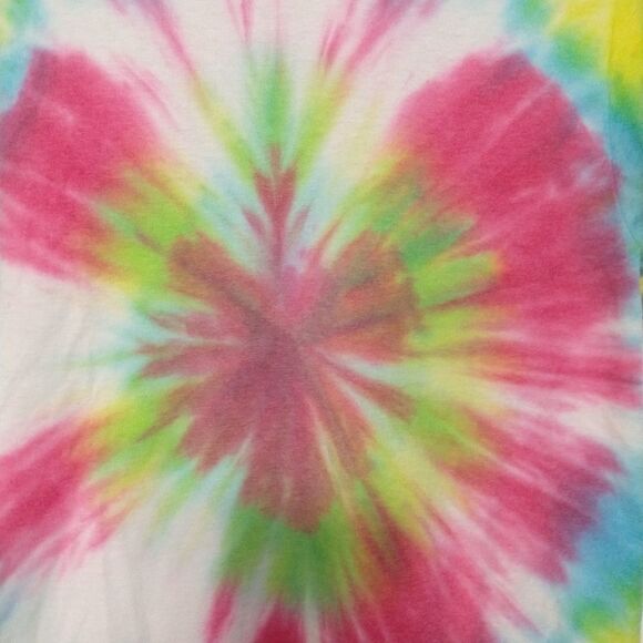 Tie dye short sleeve T-shirt Small yellow pink blue green Jerzees - Picture 2 of 6